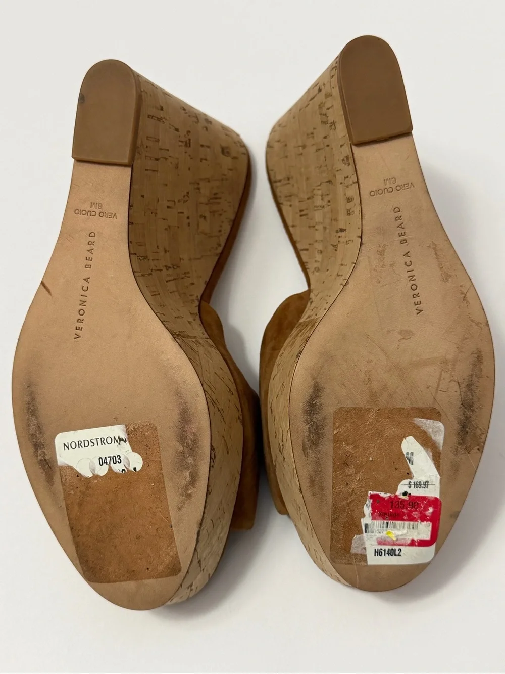 Veronica Beard Donata Suede Cork Wedge Sandals Size 6 NEW No Box